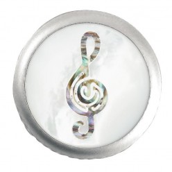 Framus & Warwick - Stacked Potentiometer Dome Knob, Treble Clef, Inlay - Satin Chrome